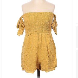 BLUE Rain Yellow & White Off Shoulder Romper Size XS